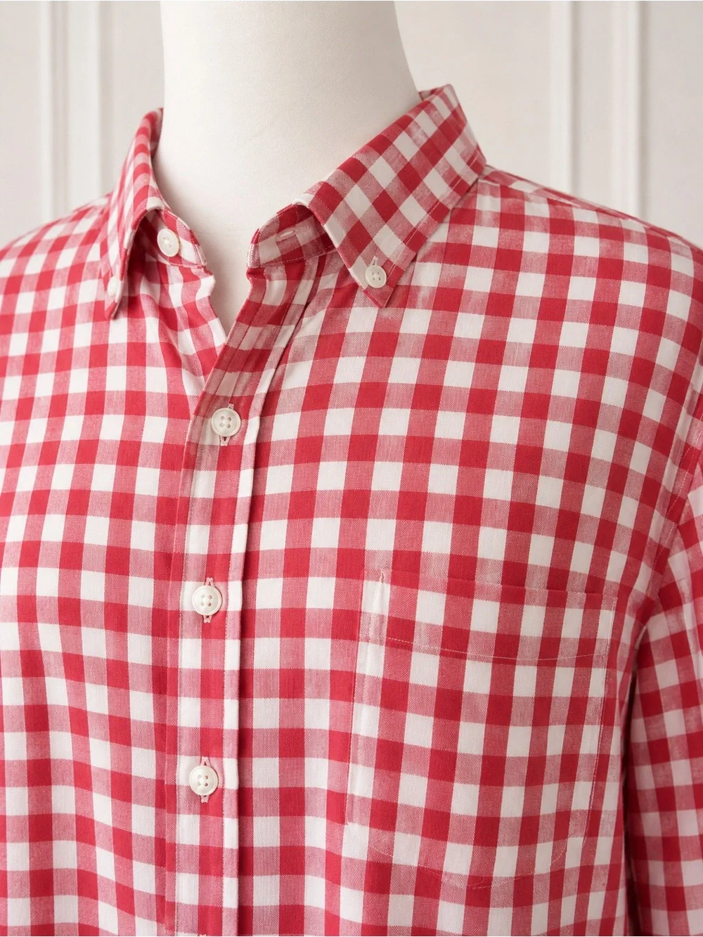 J.Crew Men’s Red Gingham ButtonDown Shirt XL 100% Cotton Preppy Americana Casual